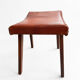 Mid-Century Modern Curved Saddle Leather Footstool Stool Brutalist Ott