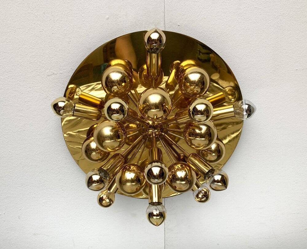Atomic Brass Ceiling Light in Modern German Mid-Century by Dorothee Becker for Cosack, 1970s