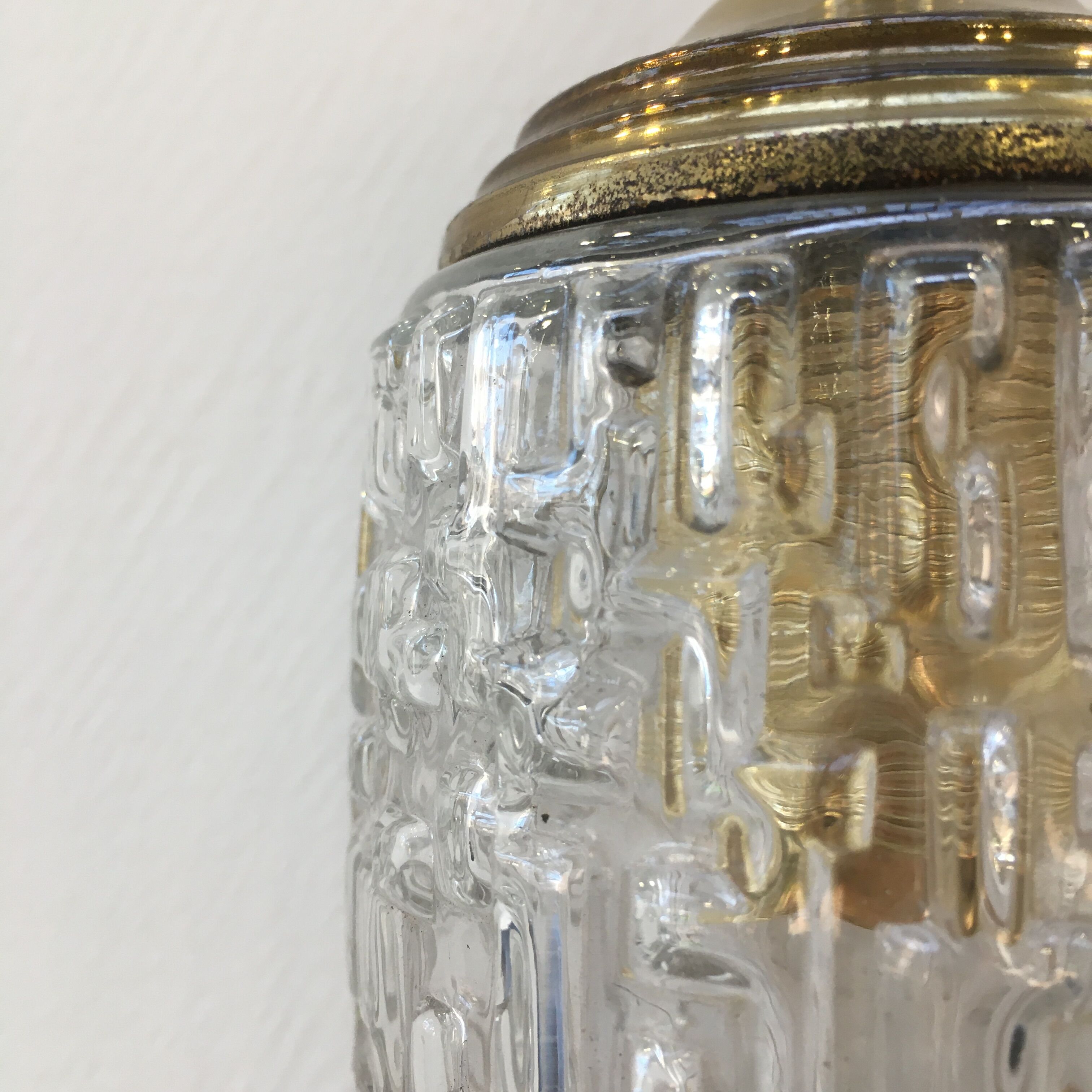 Vintage pressed glass pendant lamp