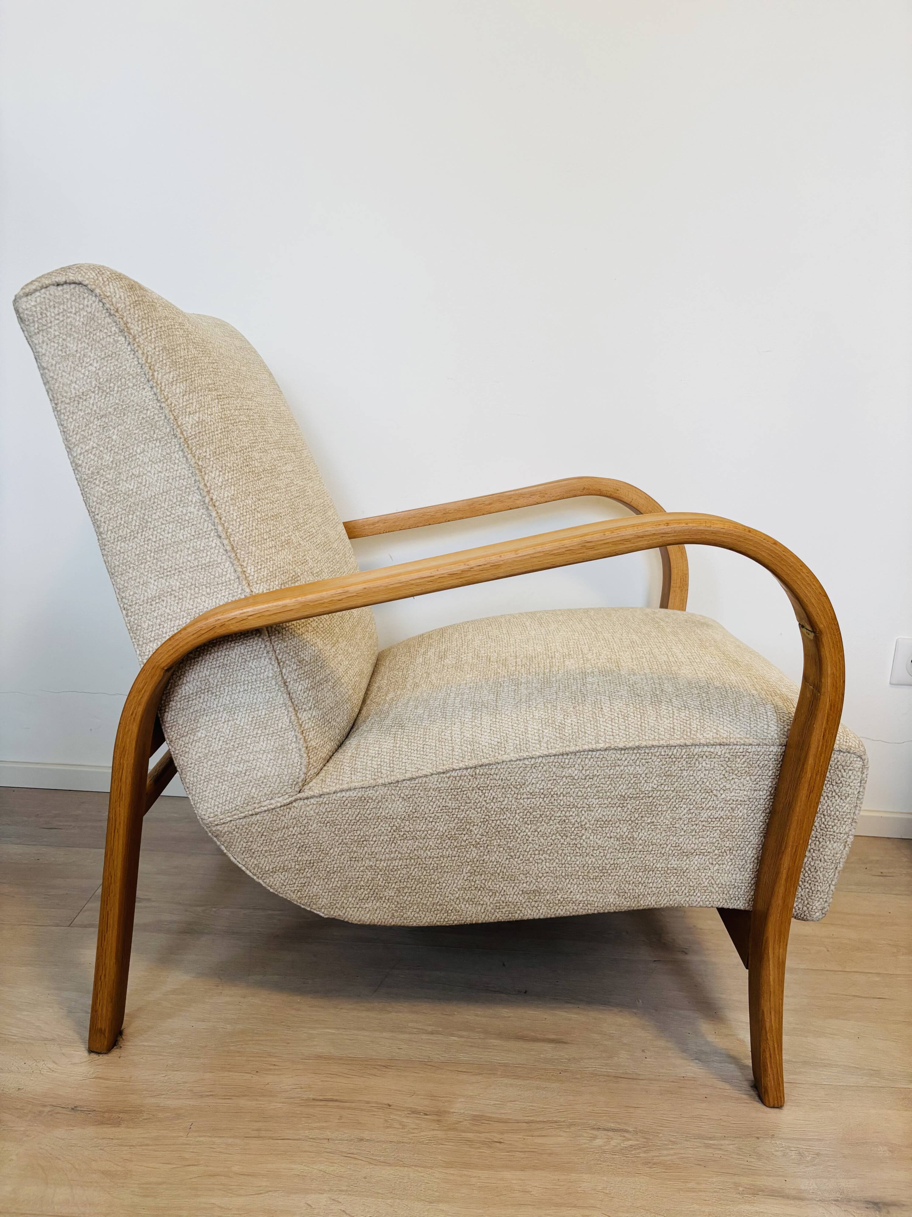 Art Deco Lounge Arm Chair by A. Kropacek & K. Kozelka,1960’s