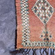 Tapis Marocain Boujad rose et Blue -124 x 248 cm