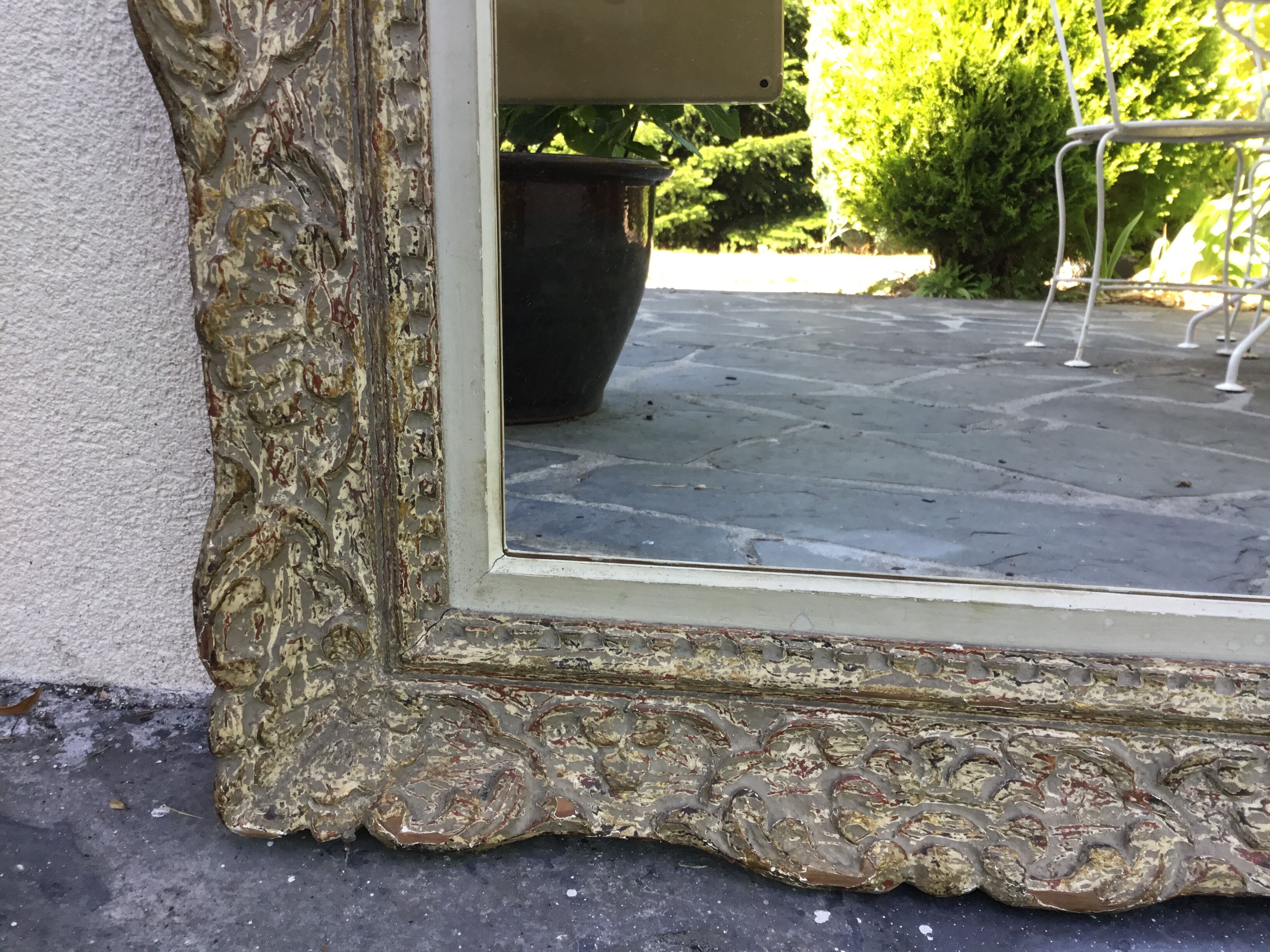 Mirror with old moulded frame 76 x 59 cm