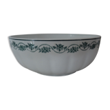 Salad bowl old faience St Amand decoration floral frieze green rinses