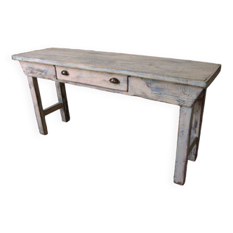 Console en bois patinée