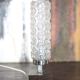 Vintage table lamp, wooden lamp with glass globe, accent lamp.