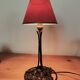 Wrought iron lamp - Art Nouveau lamp, black metal, plant decoration.