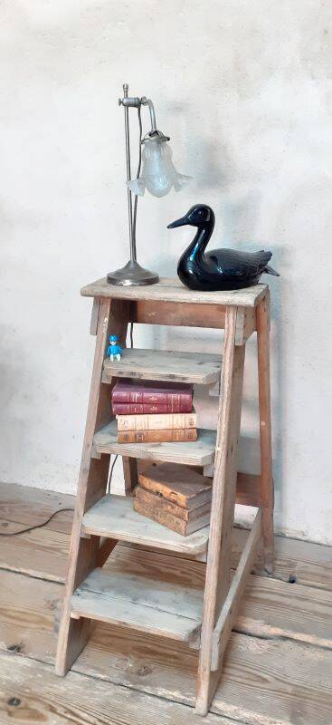 Old stepladder h89cm decorative artisan workshop