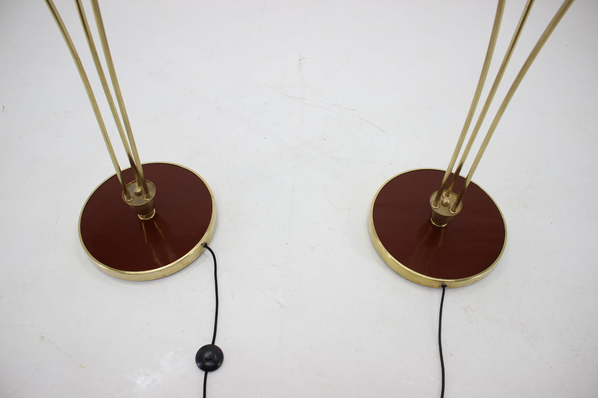 Pair of art deco floor lamps, Czechoslovakia 1940s