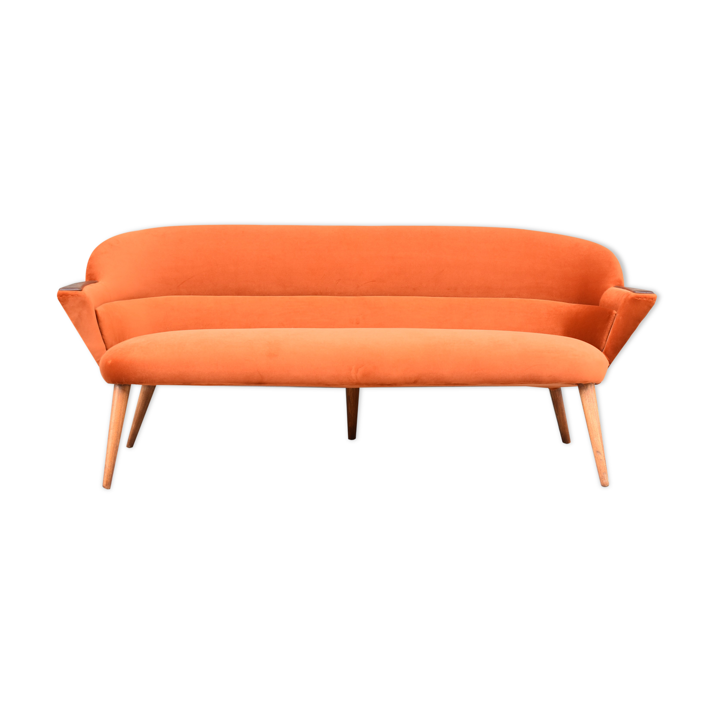 Vintage Sofa, 1960s, Russet Velvet