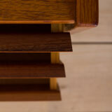 Scandinavian teak wall unit with sideboard and bar cabinet