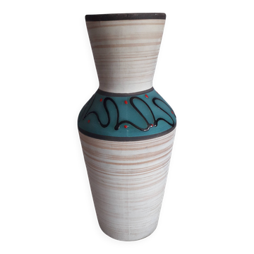 Grand vase vintage en céramique signé
