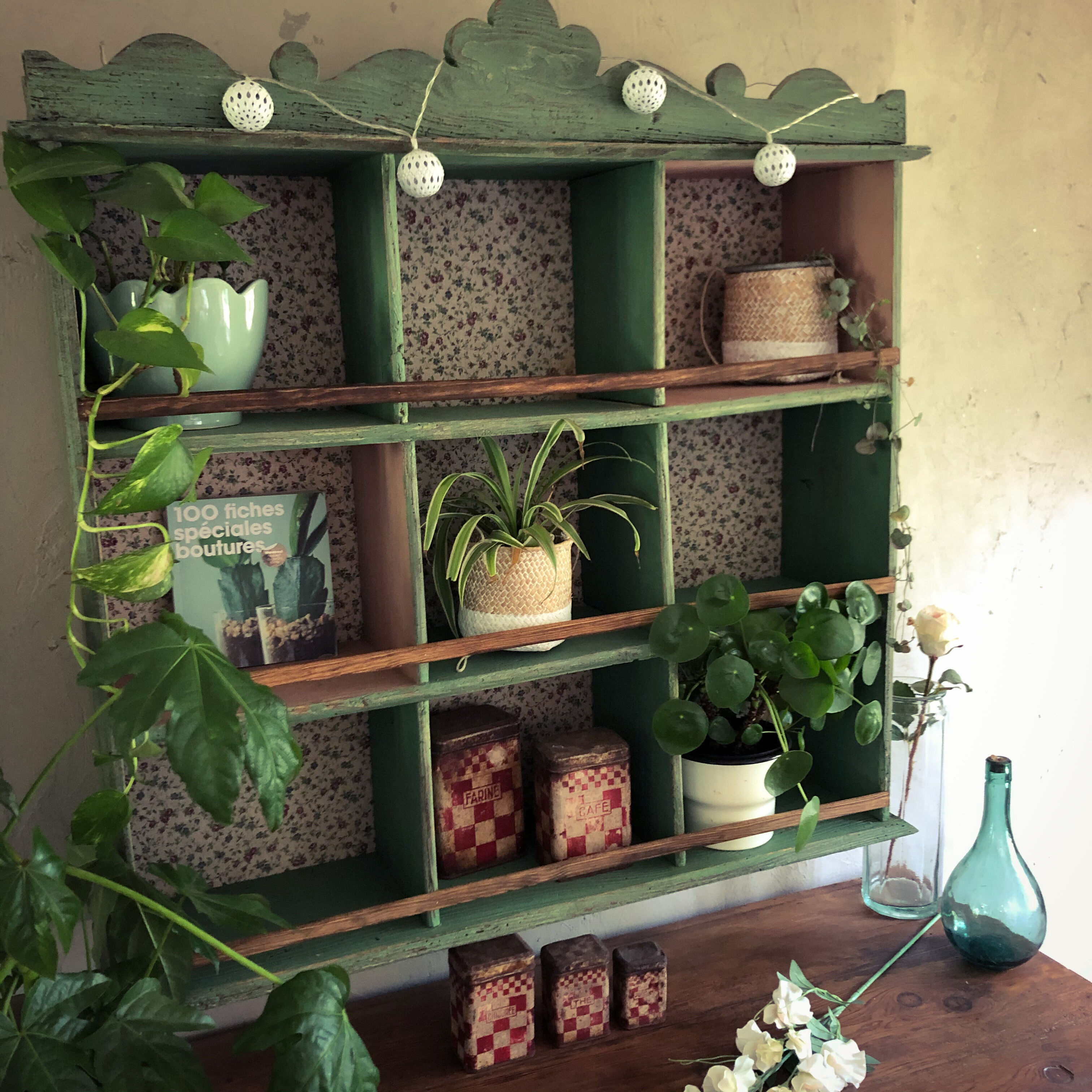 Buffet with workshop-style patinated shelf