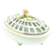 Art Nouveau bonbonniere, cream ceramic, Ćmielów, Poland, 1950s