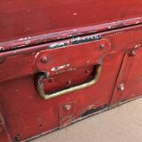 Old trunk - travel vanity case in metal and brass