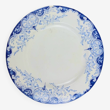 Lot de 8 assiettes plates bleues Lunéville modèle Phénix