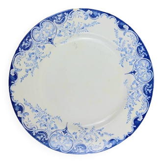 Lot de 8 assiettes plates bleues Lunéville modèle Phénix