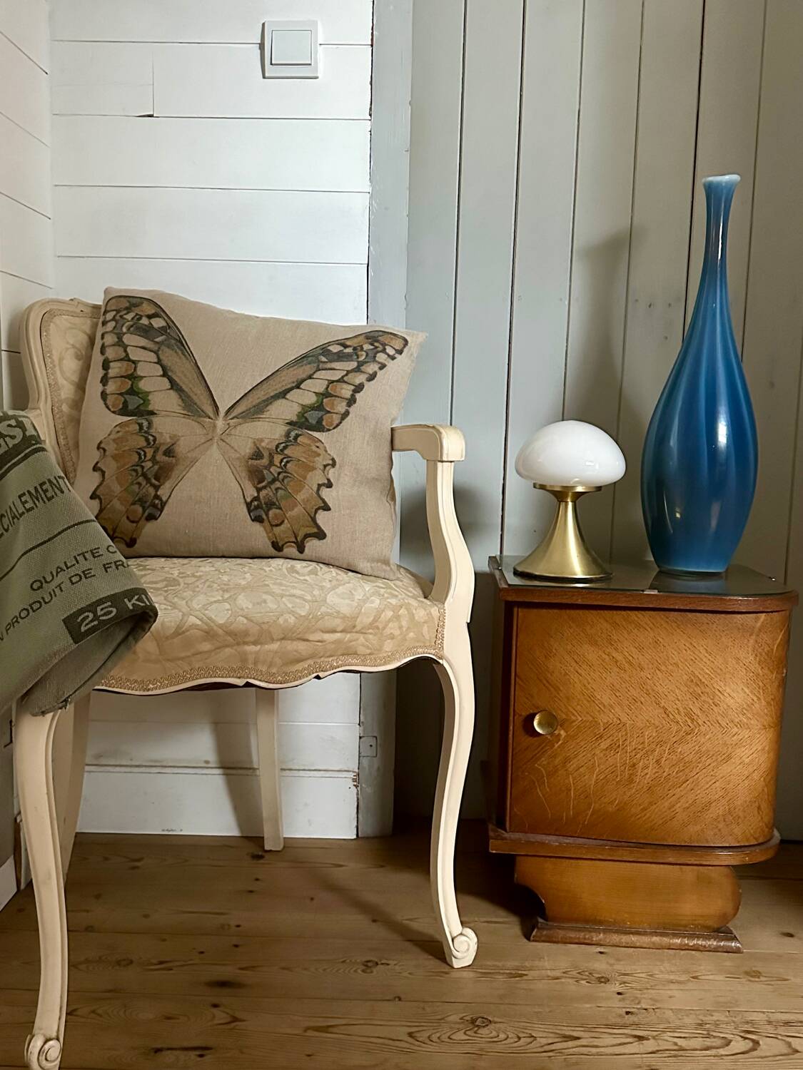 Large blue glass vase