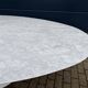 Original Knoll Tulip oval dining table (244cm) in Carrara marble.