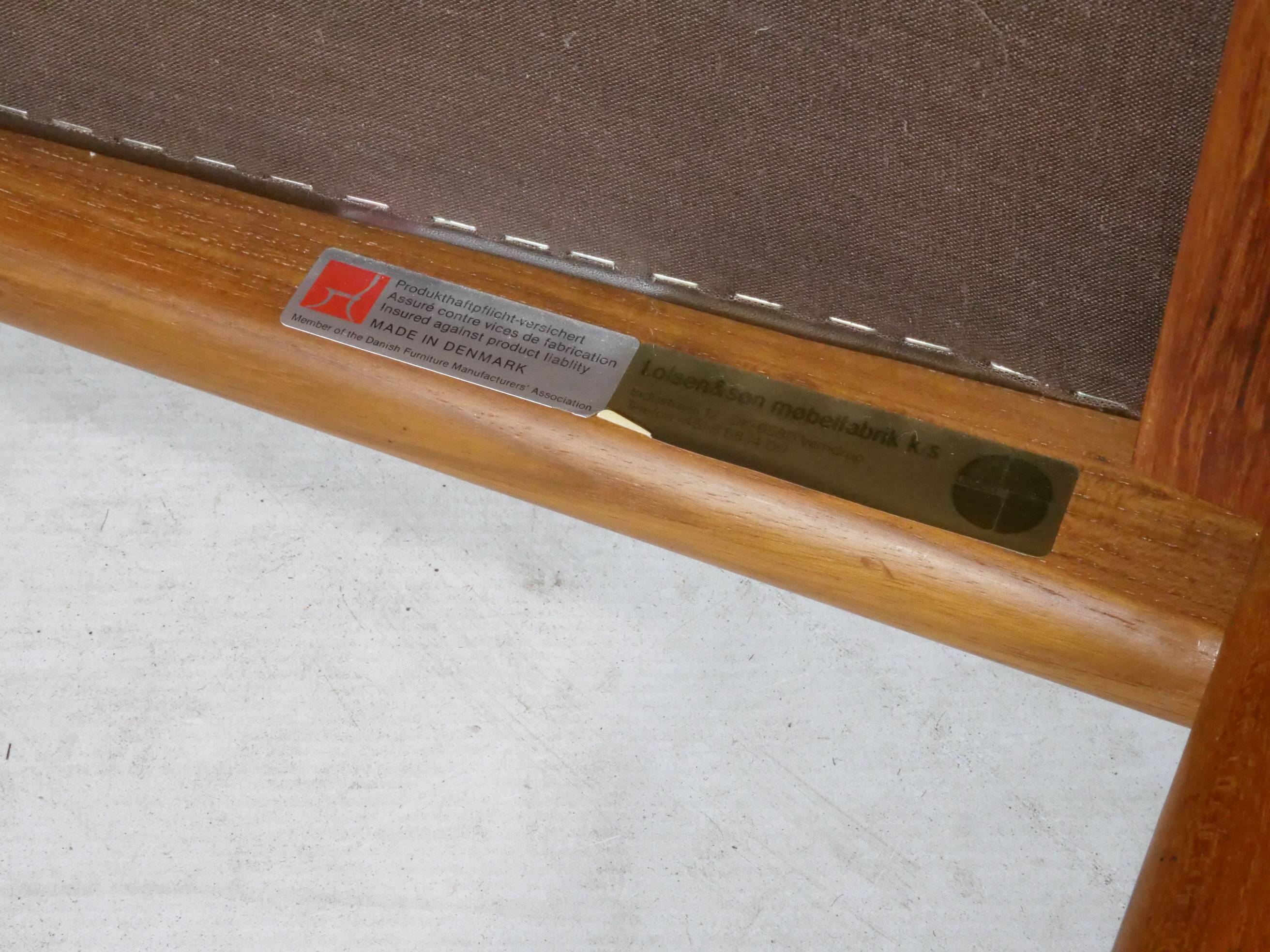 Teak Highback Lounge Chairs by L. Olsen & Søn, Set of 2, Denmark, 1960s