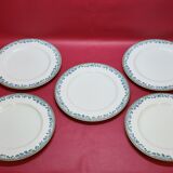 5 large flat plates guy degrenne model tuscany porcelain limoges