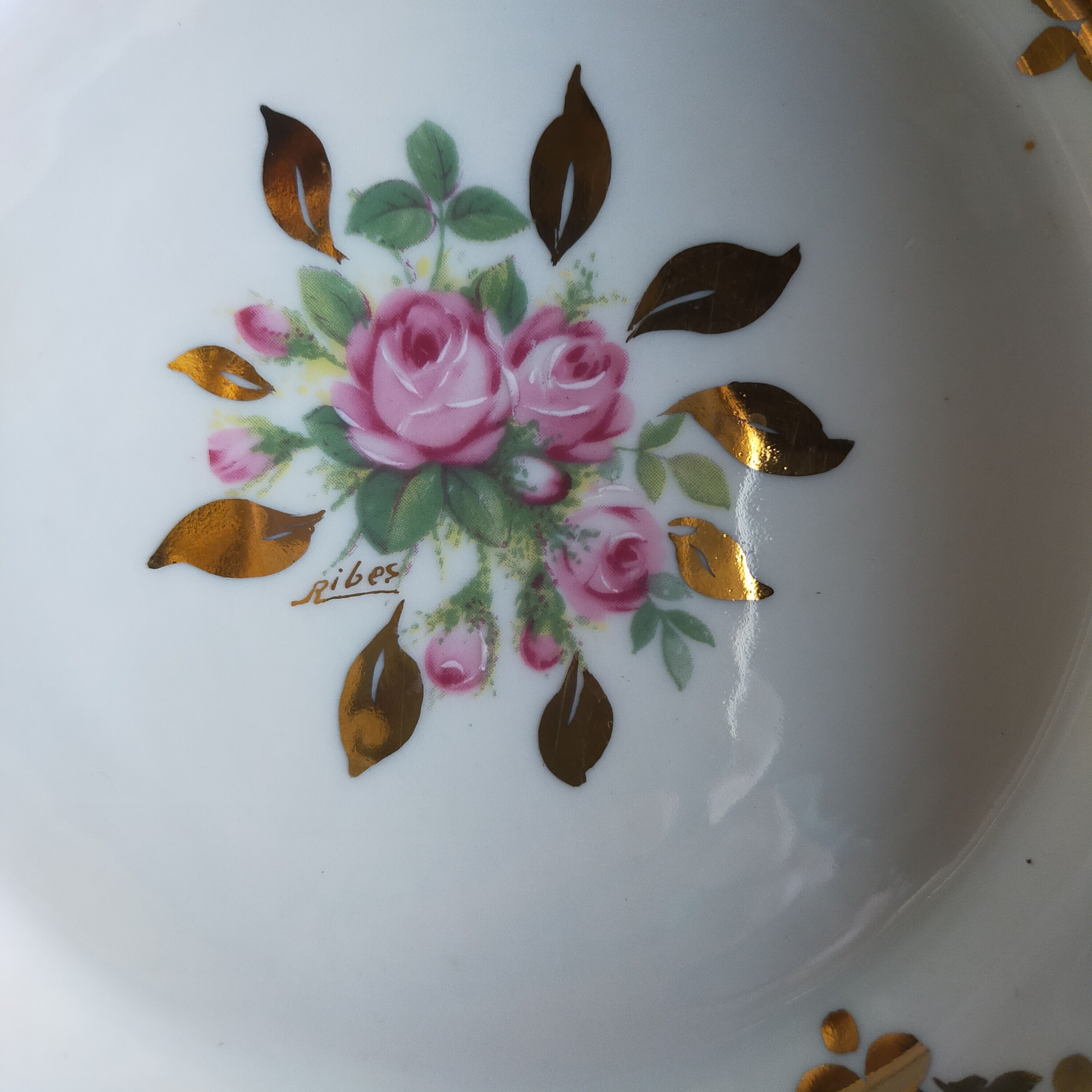 Ribes Limoges porcelain salad bowl