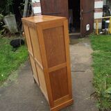 Double oak filing cabinet from the 1950s