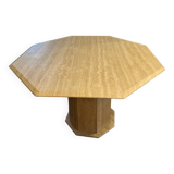 Octagonal travertine table