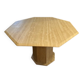 Octagonal travertine table