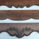 Set of 6 antique carved wooden pediments – floral motifs – woodwork