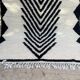 Natural pure wool rug, size 100 x 200 cm, white and black