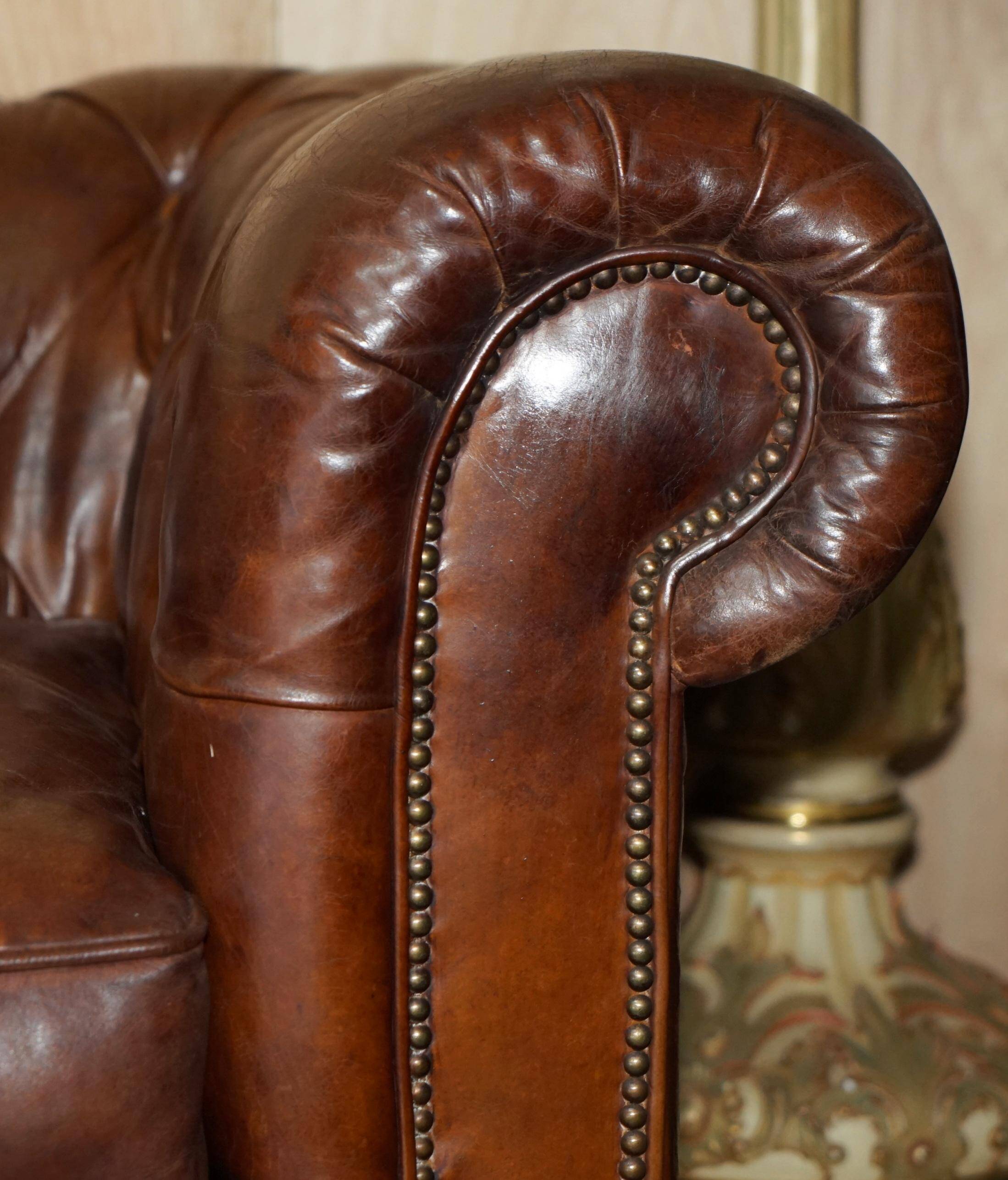 Heritage Biker Chesterfield Leather Sofa for 6 people by Timothy Oulton