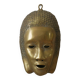 Brass mask wall sculpture ethnic decorative object Tribal art