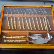 Brutalist dessert cutlery set by David Marshall, Spain, 1970