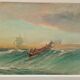 Fishing boat in the Mediterranean, oil by François Gautier