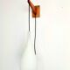 Vintage Tear Drop Wall Lamp in Teak and White Glass, Denmark, 1960s