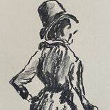 Signed charcoal portrait painting of a man “GENTLEMAN”