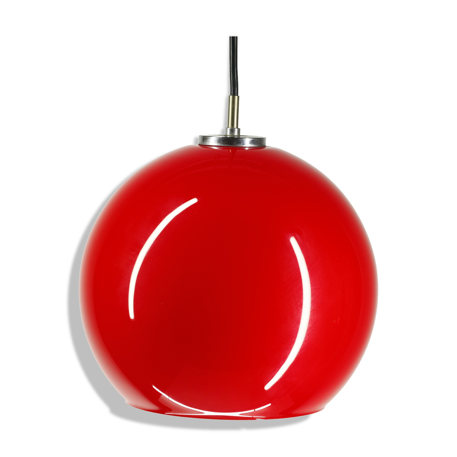 Peill & Putzler red glass ceiling lamp Germany 70s