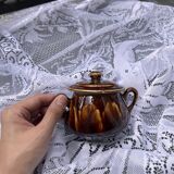 Vintage Belgian earthenware sugar bowl