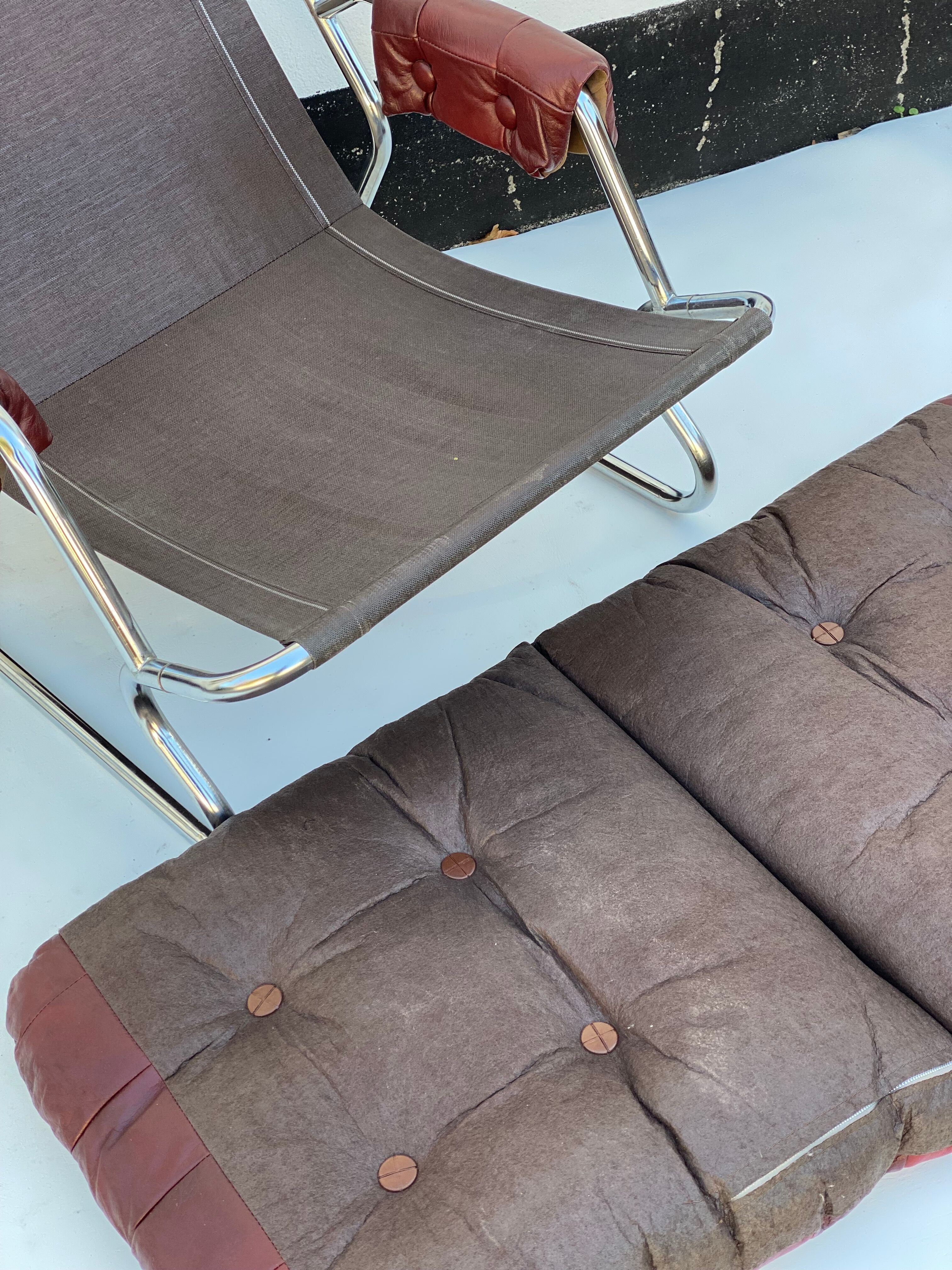 Vintage Scandinavian Leatherette Lounge Chair