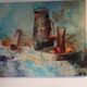 Still life painting in oil on canvas