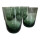 Set de 7 verres gobelets XXL en verre vert 1960