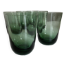Set de 7 verres gobelets XXL en verre vert 1960
