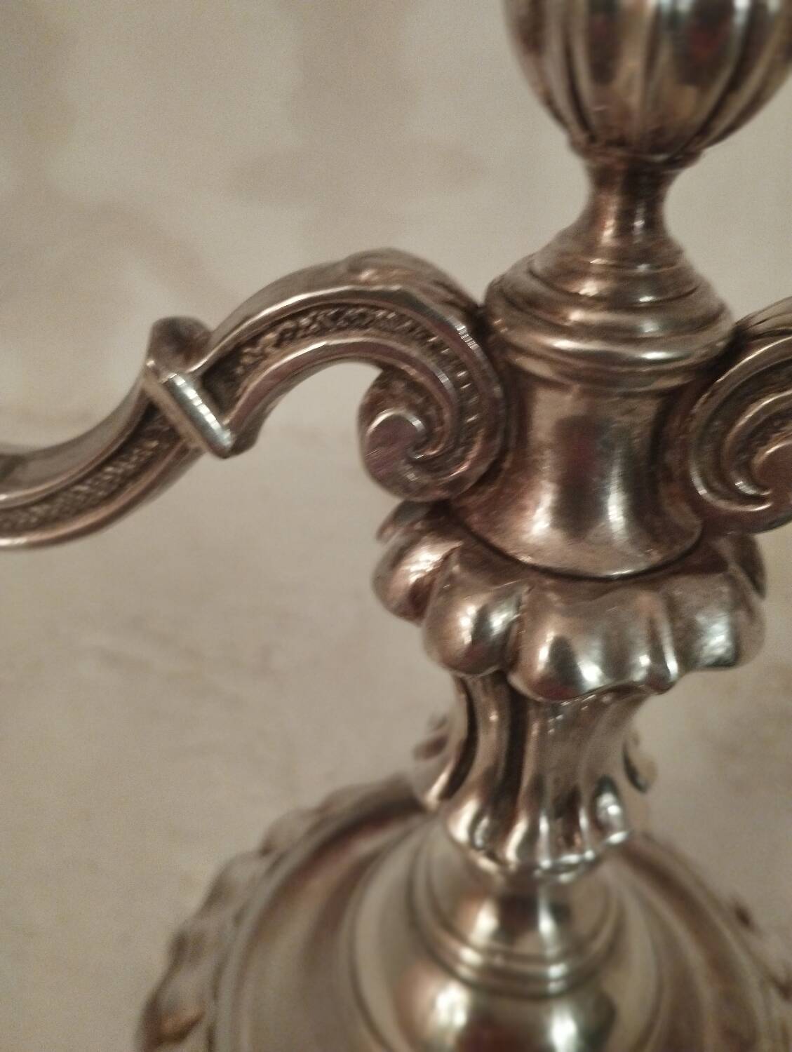 19th century silver-plated bronze chandelier