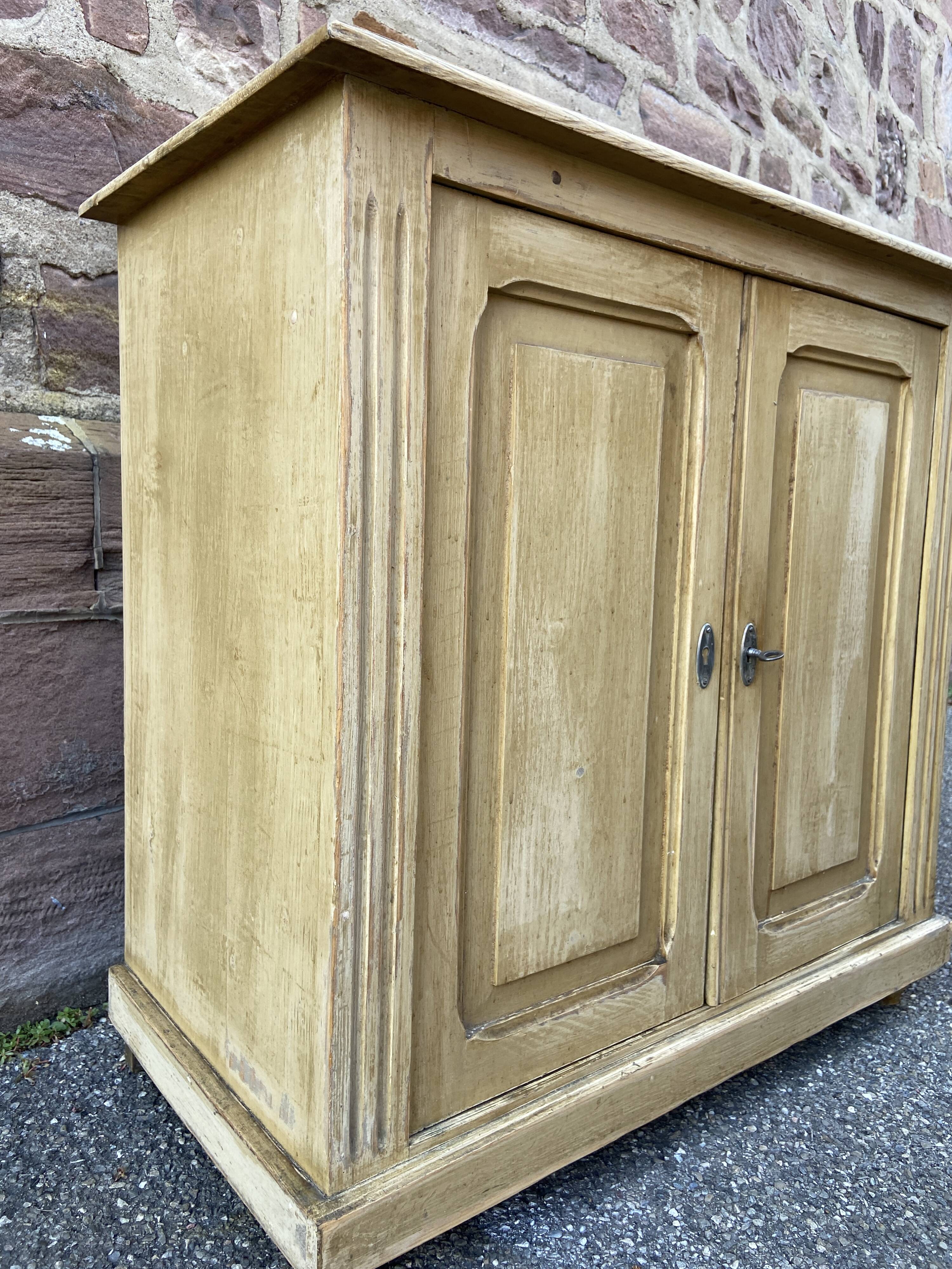 Small rustic alsatian furniture circa 1900 painted fir buffet craft furniture popular art sideboard