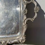 Silver metal rectangular butler tray