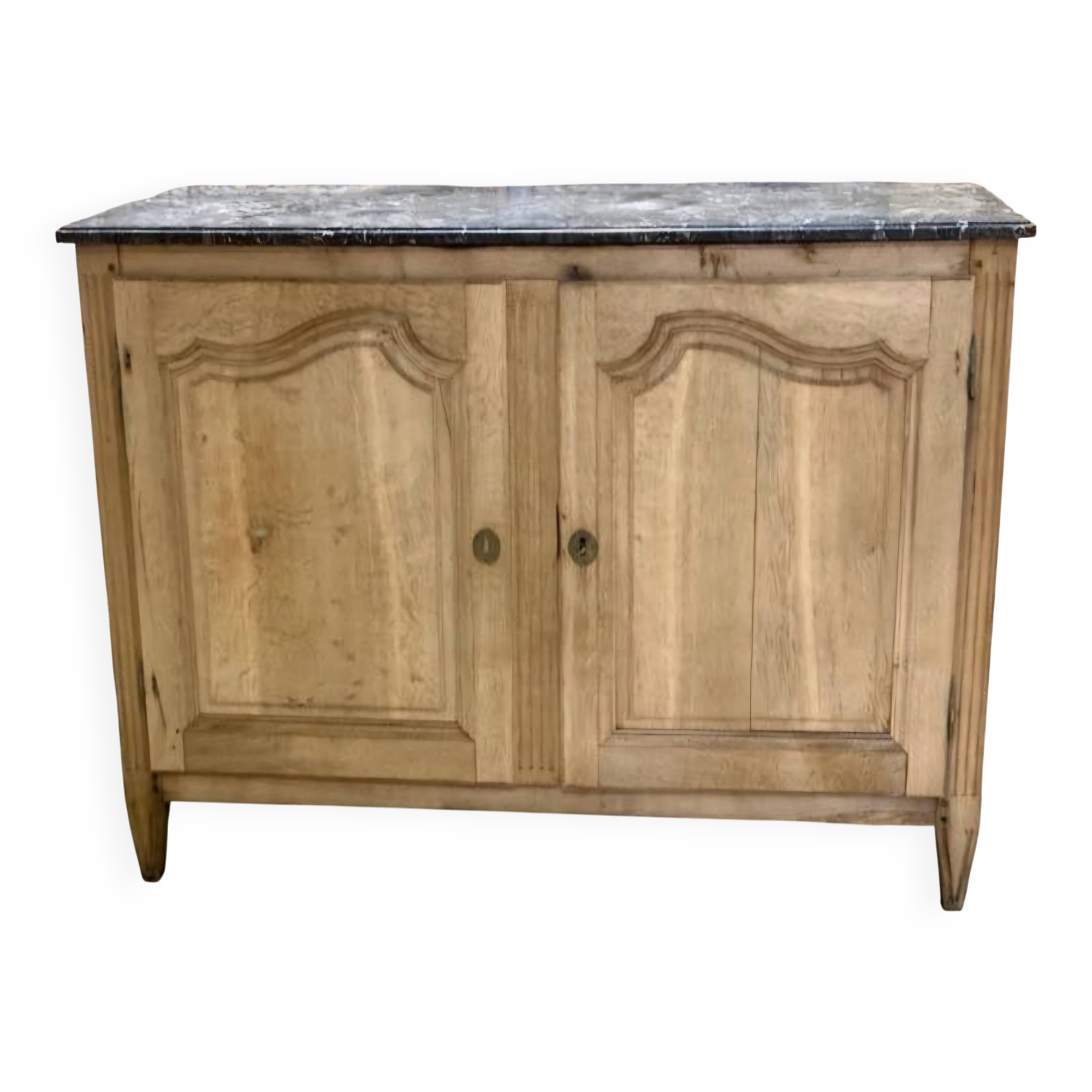 Oak buffet with a marble top from the 18th century.