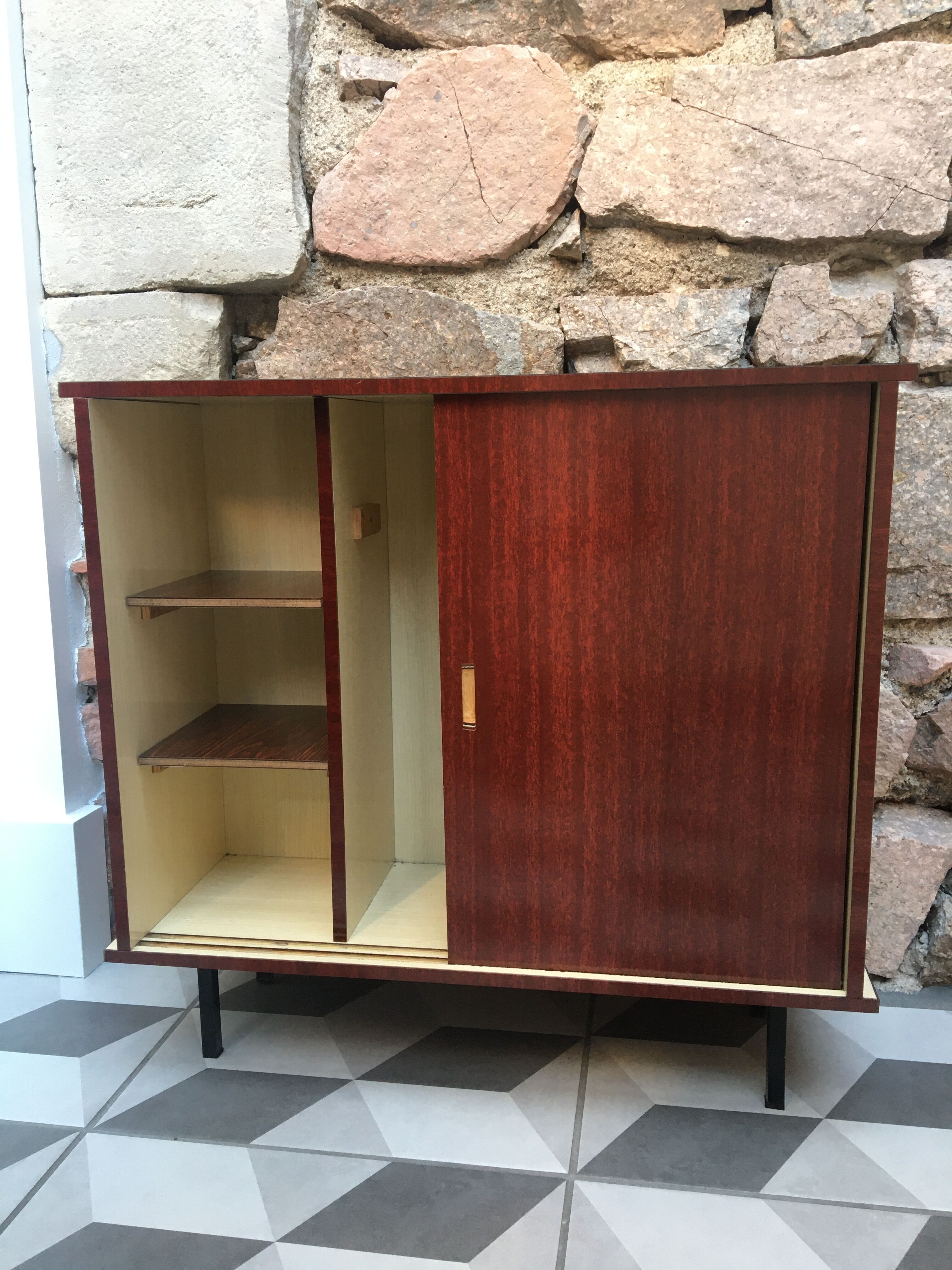 Doll cabinet 50s formica and varnished wood