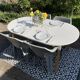 White oval table solid wood base