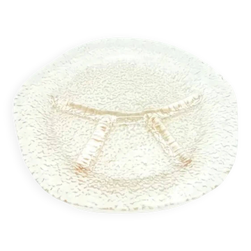 Appetizer platter, modernism, rose glass, designed by J.S. Drost, Ząbkowice, Poland, 1970s