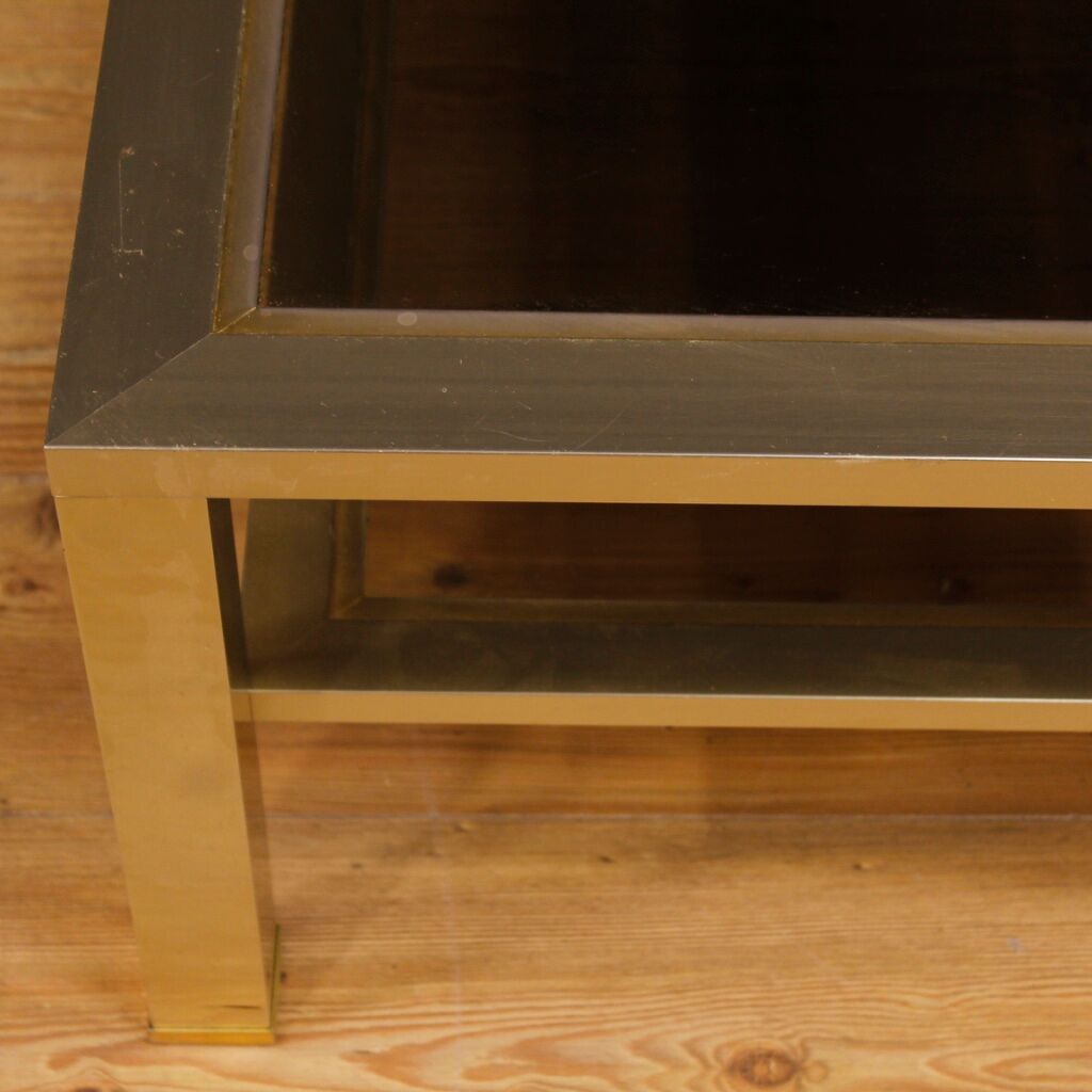 French design coffee table in glass and metal